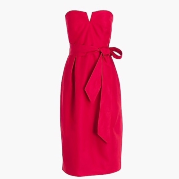 J. Crew Dresses & Skirts - J Crew BNWT 00p red strapless tie dress!